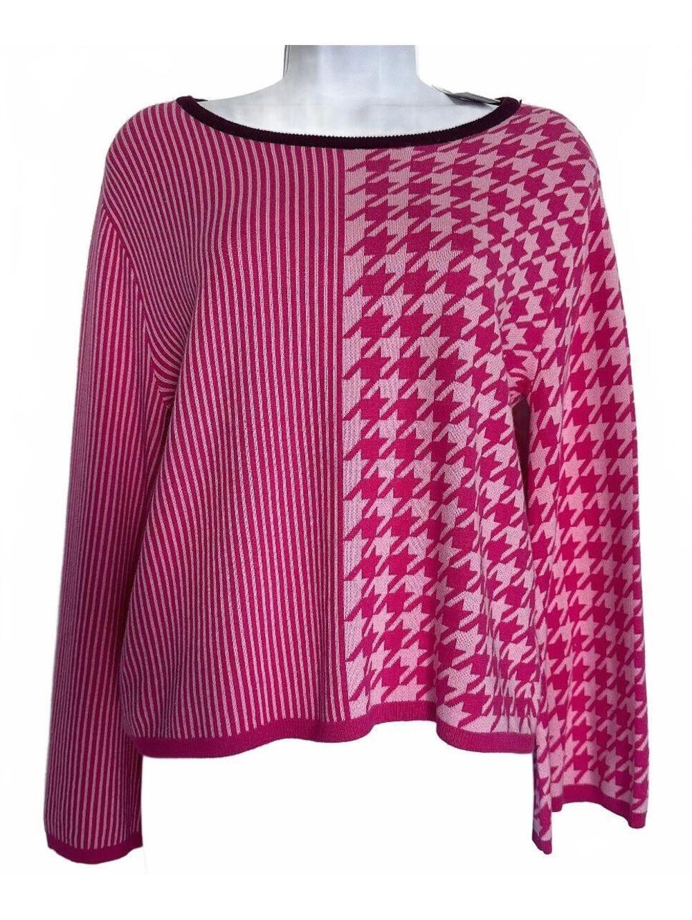 Anthropologie Dolan Left Coast Sierra Lounge Mixed Print Knit Sweater Pink XS